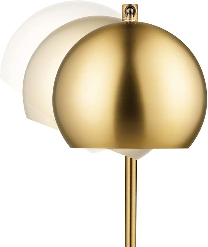 Globe Electric 18" Desk Lamp, Matte Brass Finish, Pivoting Shade, in-Line Rocker Switch, 10W LED Bulb Included, Vintage Glam Style, 52915