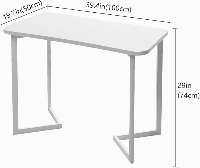Computer Desk 40 Inch Small Table for Office,Modern Simple Style Writing Study Work Gaming Table for Home Office (White)