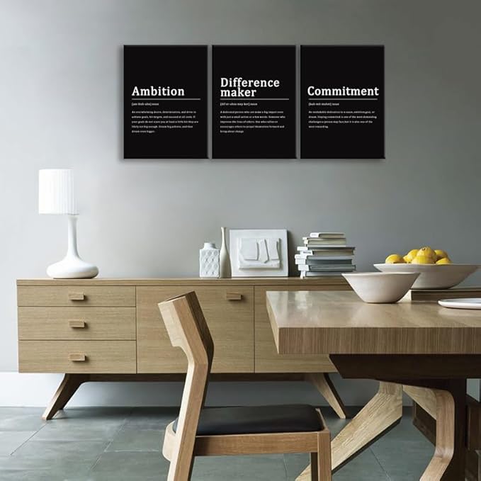 Inspirational Canvas Print Wall Art Office Difference maker Noun Motivational Picture Ambition Commitment Poster Painting Modern Inspiring Artwork for Home Living Room Wall Decor[36''Wx 16''H]