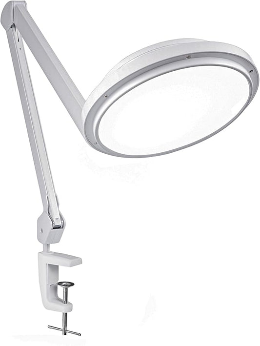 30W LED Desk Lamp with Clamp, 95+CRI, 5 CCT Modes & Dimmable, High CRI>95, Flexible Adjustable Task Light for Office, Makeup, Workbench, Crafts(White)