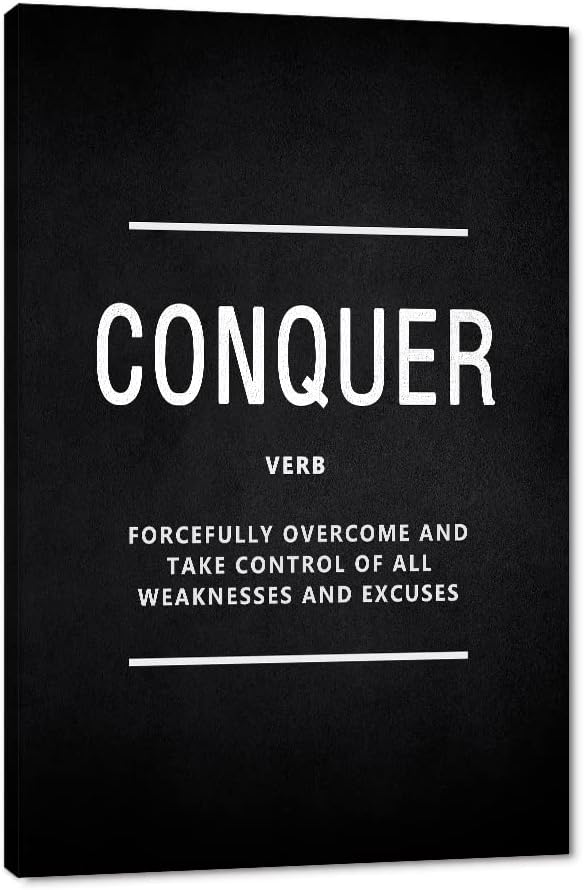 Yatsen Bridge Motivational Wall Art Pictures Inspirational Posters Prints on Canvas Conquer Verb Inspiring Entrepreneur Quotes Office Wall Painting Artwork Home Office Decorstions Framed (28" Wx44 H)