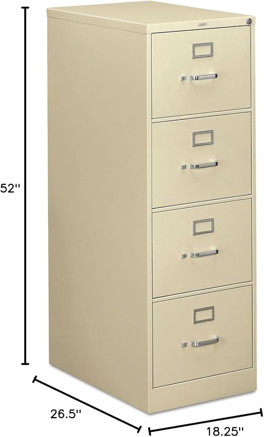 HON 314CPL 310 Series Four-Drawer, Full-Suspension File, Legal, 26-1/2d, Putty