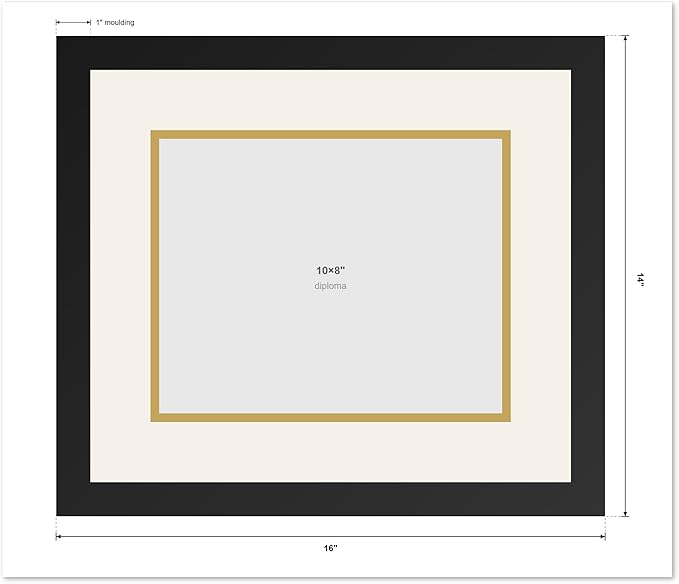 CountryArtHouse Diploma Frame Fits 10 x 8 Professional License - Keepsake Graduation Display Rustic Walnut Genuine Hardwood with Dark Red Over Metallic Gold Double mat