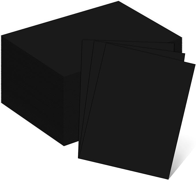 110lb Black Heavyweight Halloween Construction Paper, Goefun 100 Sheets Black Cardstock Paper Thick Card Stock for Invitations, Menus, Scrapbook, DIY Cards