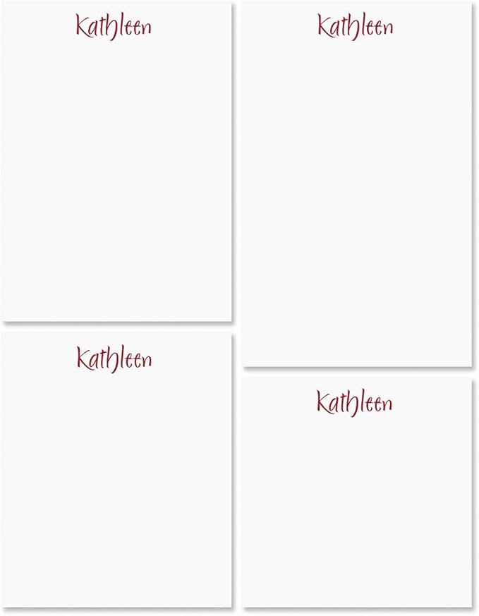 Current Elegant Personalized Notepad Set – Set of 4, 100-Sheet Pads, Multiple Sizes, 3 Ink Choices, Great for Graduations and Personalized Gifts, Printed in the USA