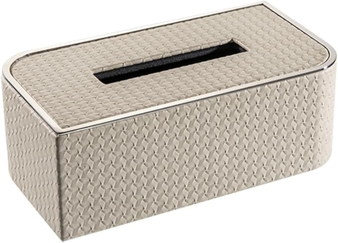 Stylish Tissue Box High-Grade Tissue Box Creativity Tissue Box and Bathroom Facial Napkin Box for Bedroom Vanity Offices Home Gift Decor Modern Tissue Box (Color : White, Size : Small) (Gray Large)