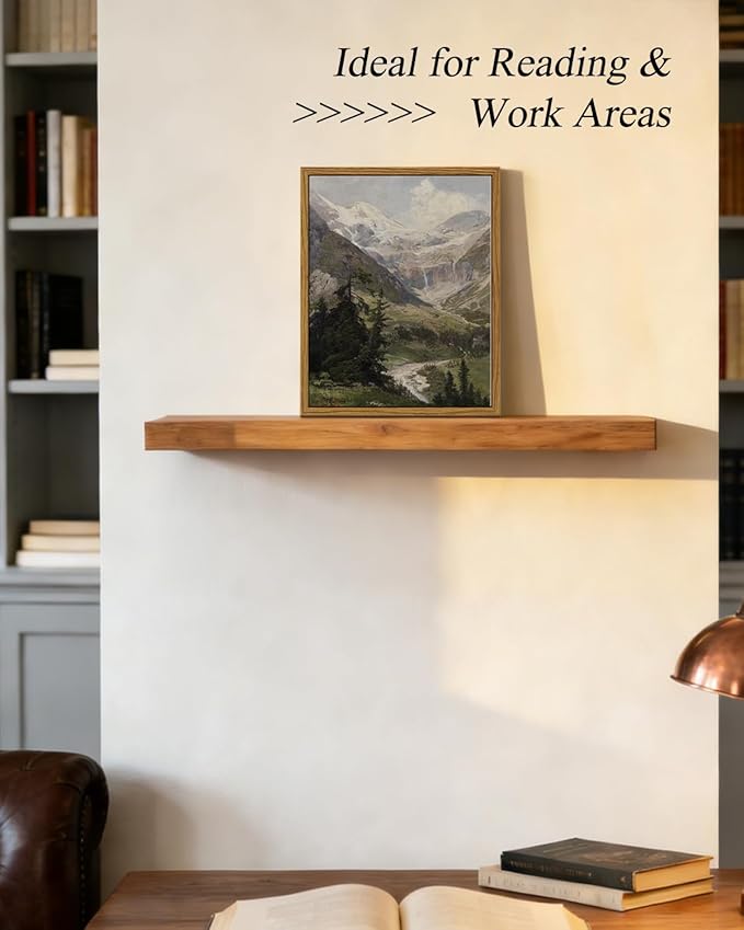 InSimSea Framed Canvas Wall Art Vintage Decor, Mountain Pictures Living Room Decor Aesthetic, Bedroom Bathroom Summer Landscape Wall Pictures, 8x10inch