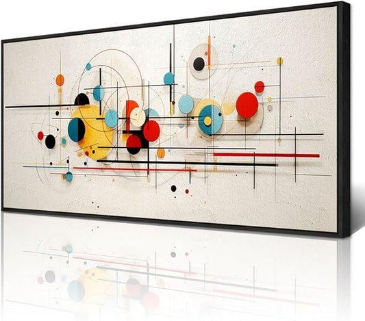Wapluam Large Wall Decorations For Bedroom Black Framed Wall Art For Living Room Modern Office Wall Decor Color line Abstract Painting Mural Canvas Prints Pictures Hotel Artwork Home Decor