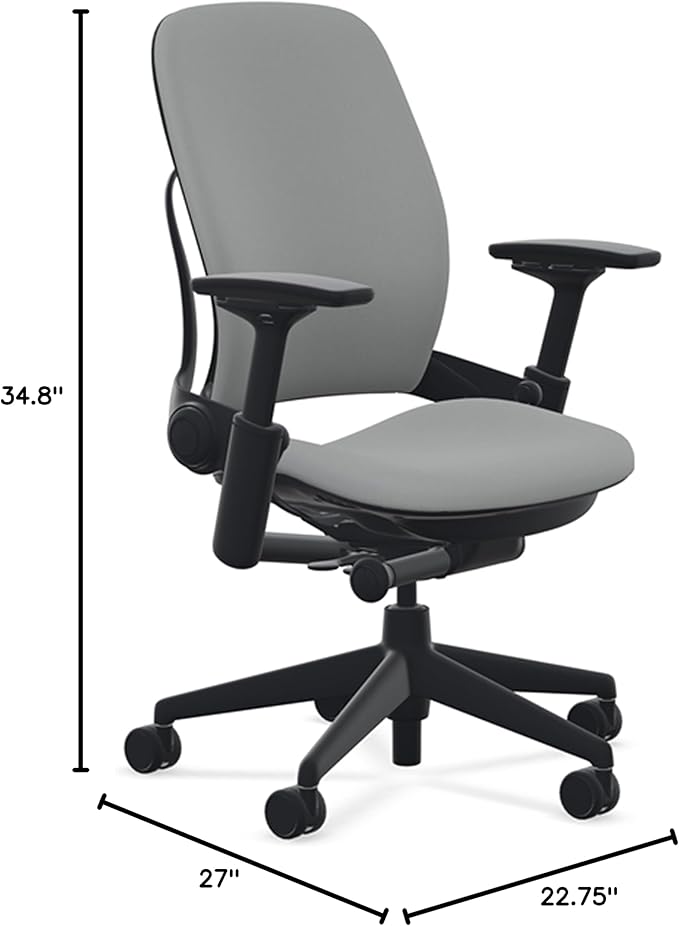 Steelcase Leap Upholstered Hard Casters - Blue Nickel