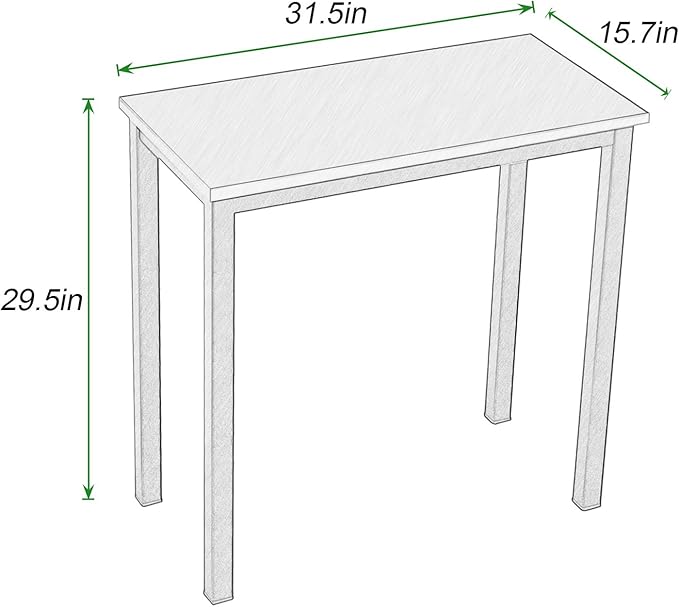SogesGame Small Computer Desk, 31.5 inches Small Office Desk Computer Table Study Writing Desk Workstation for Home Office,Teak White
