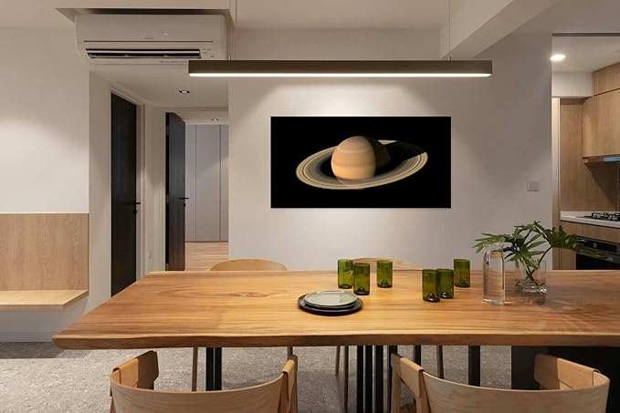 Canvas Wall Art for Living Room Bedroom Saturn planet Gas 3D Big planet ring Big Large Wall Art Decor Framed Painting Wall Pictures Prints Artwork Office