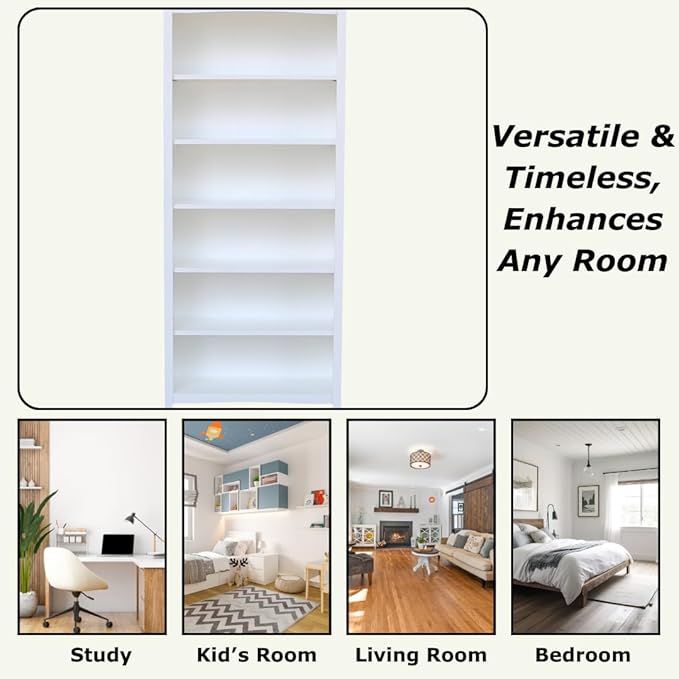 International Concepts Shaker Bookcase - 72" H White