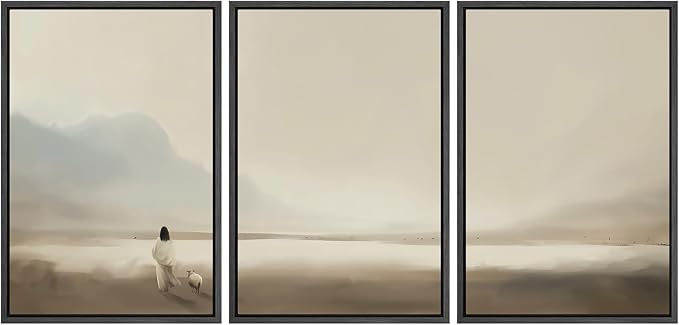 MUDECOR Framed Wall Art Print Set Serene Coastal Landscape Minimalist Illustrations Modern Art Boho Decorative Colorful Chic for Living Room, Bedroom, Office - 24"x36"x3 Black