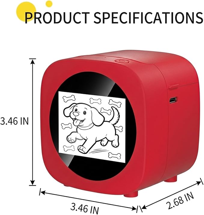 Smart AI Voice Printer with 2.4 Inch Screen, Portable Device, Mini Inkless Thermal Label Maker for Study and Office,Home, Study & DIY Projects