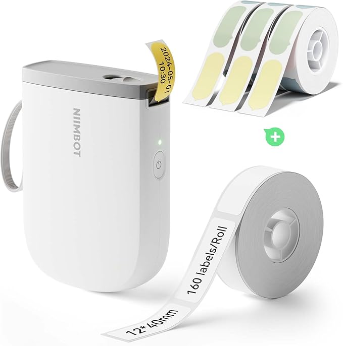 NIIMBOT D11 New Version Label Maker Machine with Tape,300DPI Bluetooth Label Printer, Portable Thermal Printer,Sticker Maker for Organizing Home Office School,White