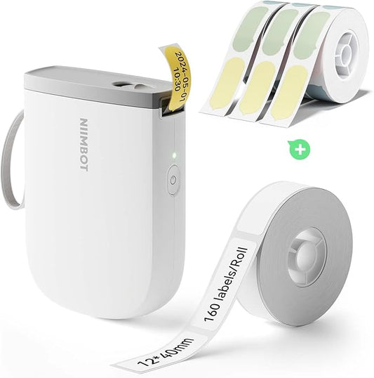 NIIMBOT D11 New Version Label Maker Machine with Tape,300DPI Bluetooth Label Printer, Portable Thermal Printer,Sticker Maker for Organizing Home Office School,White