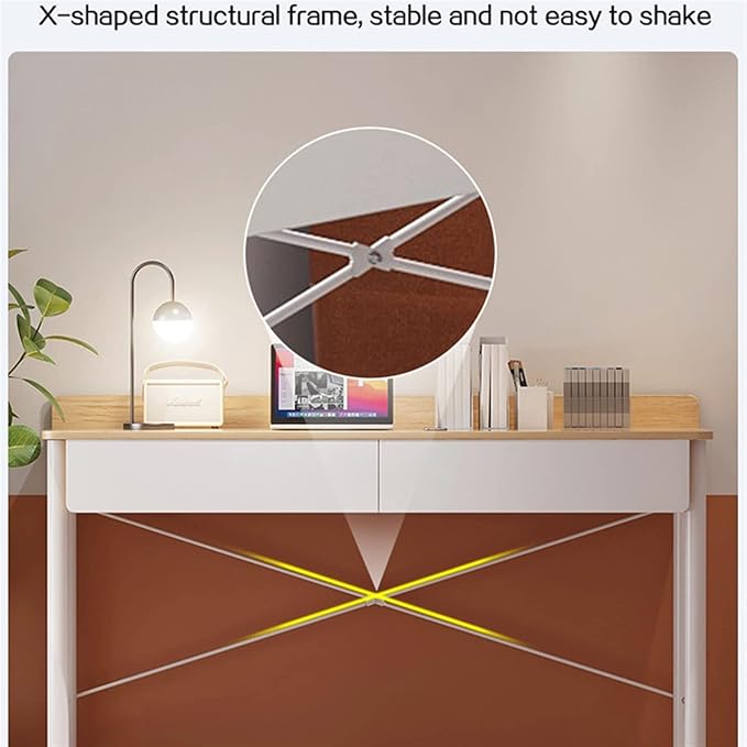 Computer Desk Desk Study Table Simple Wooden PC Desk Office Modern Writing Table Universal Laptop Stand Home Furniture PC Workstation with 2 Drawers Home Study Table, 2 Colors Office Desk ( Color : 1