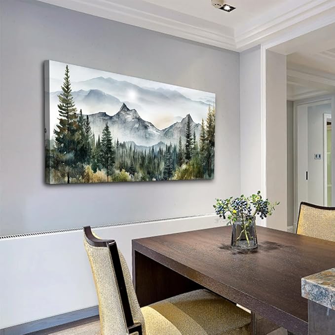 hyidecorart Wall Art For Living Room Canvas Wall Decorations For Bedroom Large Size Office Wall Decor Abstract Mountain Scenery Paintings Pictures Artworks Ready To Hang Home Decoration 24X48