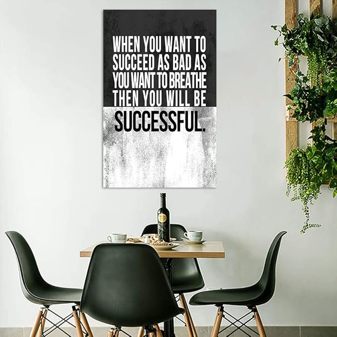 Motivational Canvas Office Wall Art Entrepreneur Quotes Artwork Inspirational Positive Inspiring Art Print HD Print Teamwork Office Wall Decor for Gym Library Framed Ready to Hang-28 Wx44 H