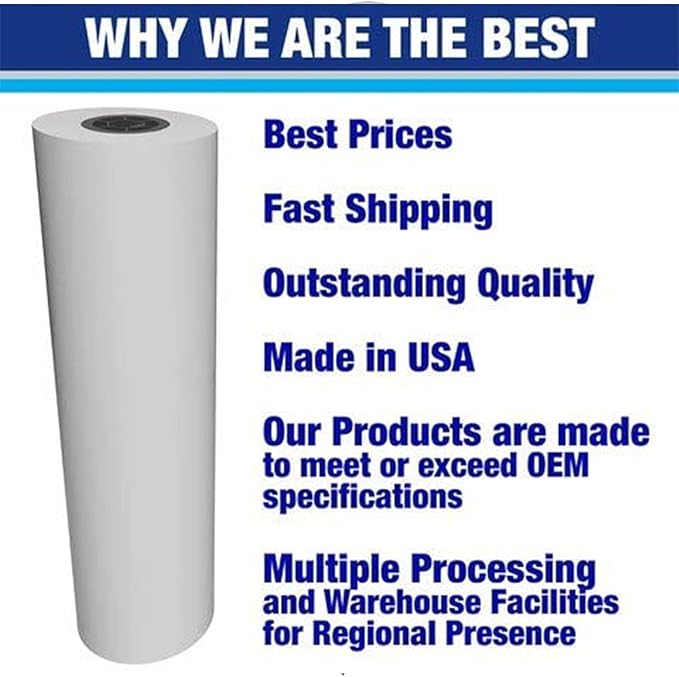 Alliance Wide Format Paper Rolls CAD Bond 30" Widths (4 Rolls, 30 In x 150 Ft | 2" Core)