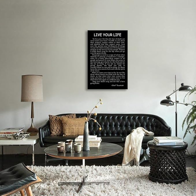 Live Your Life Motivational Wall Art Printed Modern Artwork Inspirational Canvas Poster for Living Room Hallway Office Home Decor Stretched and Framed [24" W X 36" H]