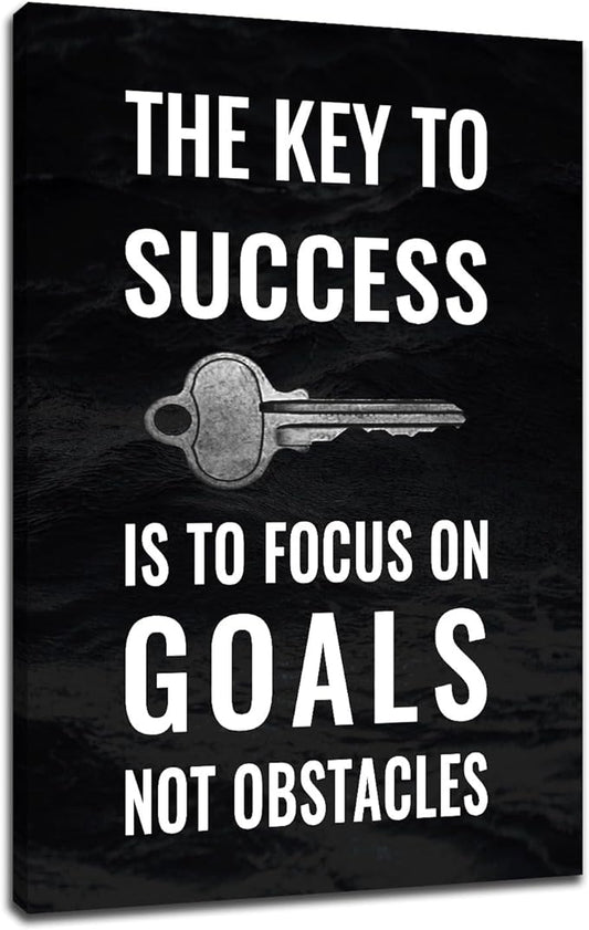 Motivational Poster Wall Art Success Inspirational Quotes Print on Canvas Positive Energy Theme Picture Painting Wall Decor Artwork for Modern Home Living Room Classroom Ready to Hang [24''Wx36''H]