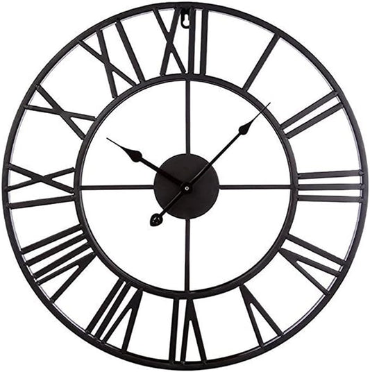 Wall Clock Wall Clock Metal Modern Wall Clocks Battery Operated Silent Clock with Roman Numerals for Office Home Wall Decor Home Decoration Clock (A 60 * 60cm)