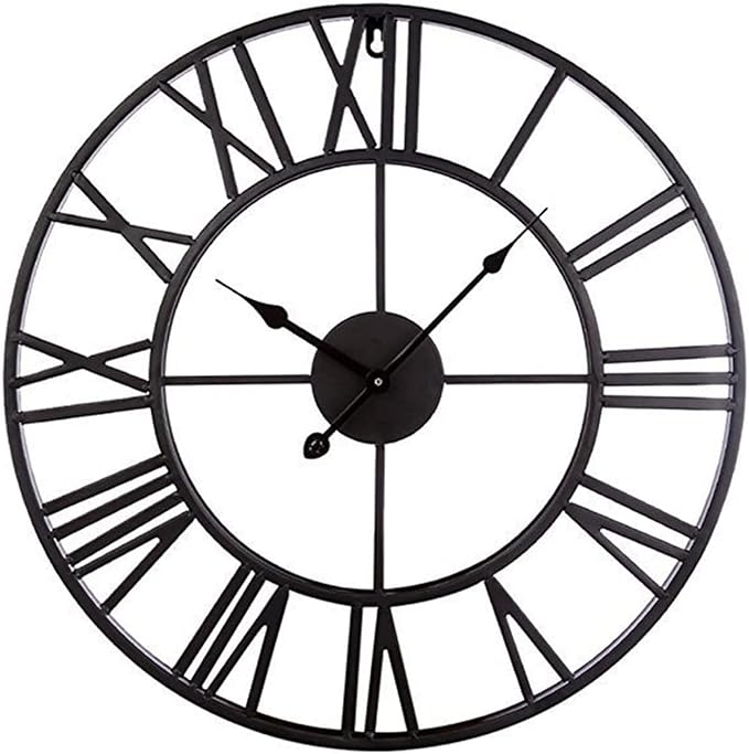 Wall Clock Wall Clock Metal Modern Wall Clocks Battery Operated Silent Clock with Roman Numerals for Office Home Wall Decor Home Decoration Clock (A 40 * 40cm)