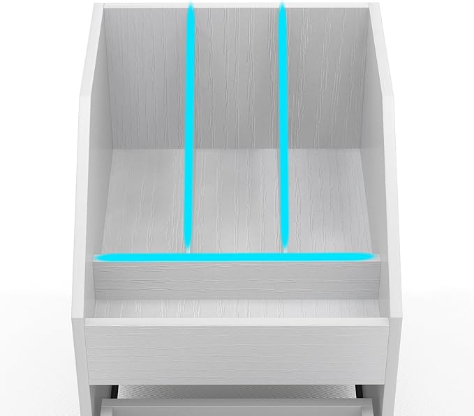 Mobile File Cabinet with Lock,Under Desk Rolling File Cabinets for Home Office,Wood Filing Cabinet (White)