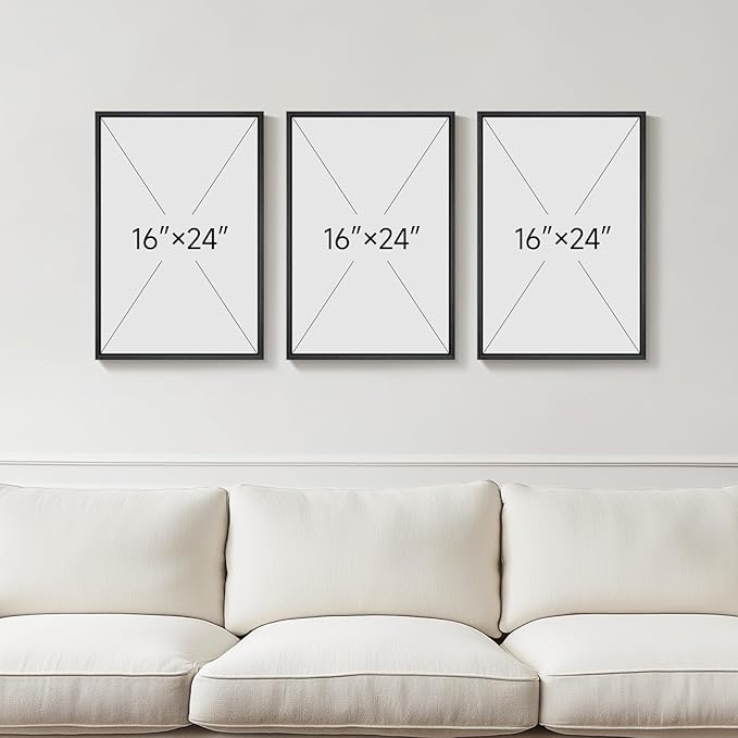 Framed Motivational Wall Art for Office Decor, Set of 3 Inspirational Modern Iceberg Canvas Wall Art Prints, Navy Blue Effort Success Victory Quotes for Home Office Gym Wall Decor, 16x24