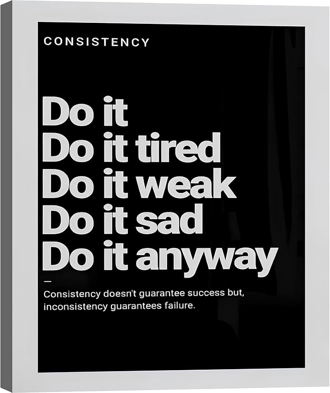FLZYKGPA Grind Hustle Execute Quote: Success Vintage Sign – Motivational Canvas Wall Art for Home Gym, Office, Man Cave, Fitness Studio & Gift,Made in USA