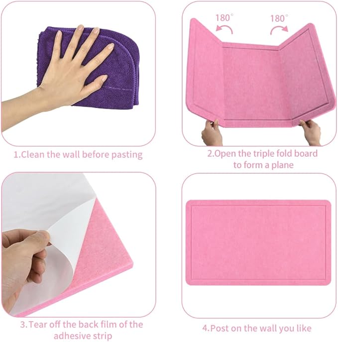 Vuzvuv Pink 28"x16" Large Cork Board with 50 Push Pins for Valentine's Day, Self-Adhesive Bulletin Board for Wall, Felt Pin Vision Board for Paste Notes,Schedules Offices Home