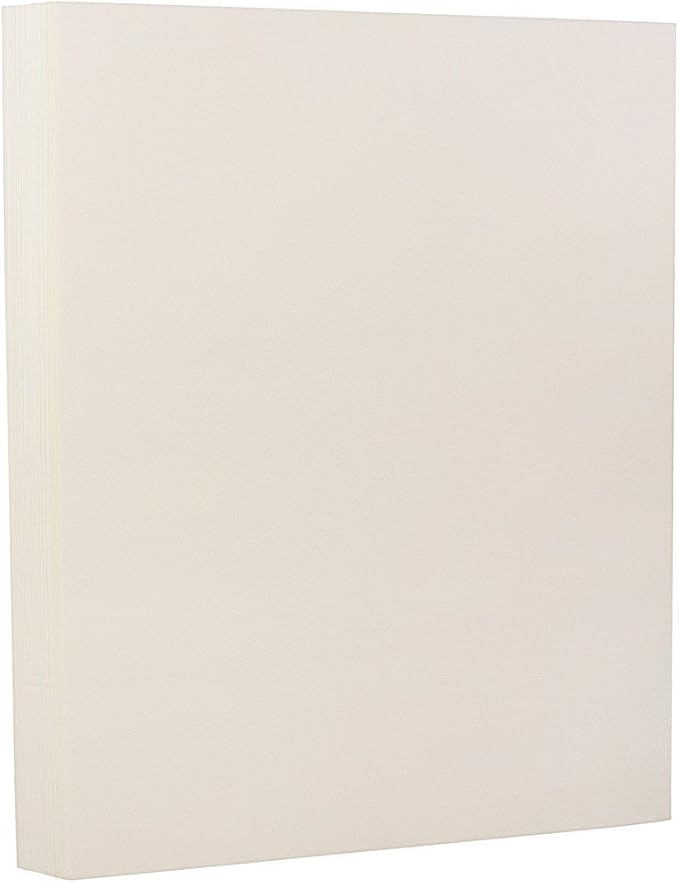 JAM PAPER Strathmore 80lb Cardstock - 8.5 x 11 Coverstock - 216 gsm - Natural White Wove - 50 Sheets/Pack