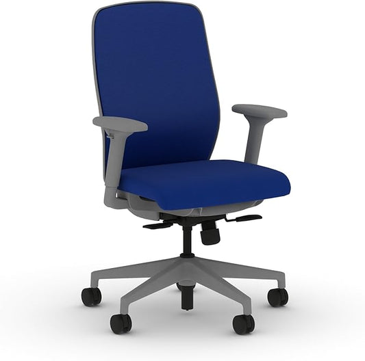 HON Nucleus Task Chair, Spectrum Mesh, Standard Synchro-Tilt Control, Office Chair with Lumbar Support, Height and Width Adjustable Arms, Titanium Frame, Cobalt