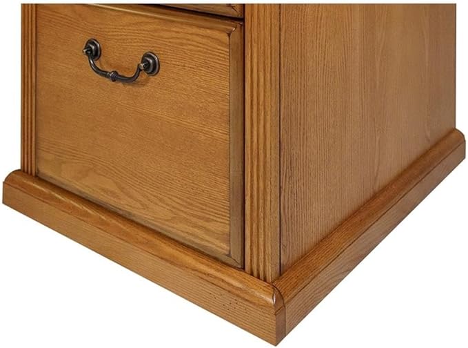 Pemberly Row Contemporary 2-Drawer Wood Filing Cabinet in Natural, Solid Wood Construction, Sturdy and Durable, Office or Home File Storage, Compact and Functional Design