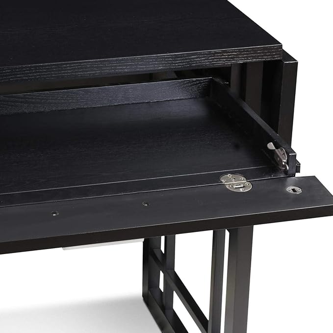 Mission Drop Leaf Computer Desk, 32-Inch, Solid Wood, Compact Folding Writing Desk for Small Spaces, Home Office – Leick Home, 82420