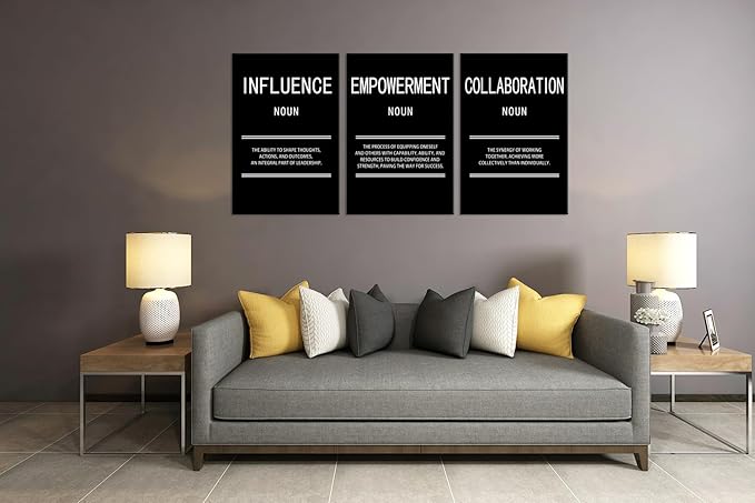 Leadership Inspirational Wall Art Empowerment Collaboration Influence Motivational Print Canvas Poster Painting for Office Modern Inspiring Artwork for Home Living Room Wall Decor[72''Wx 36''H]