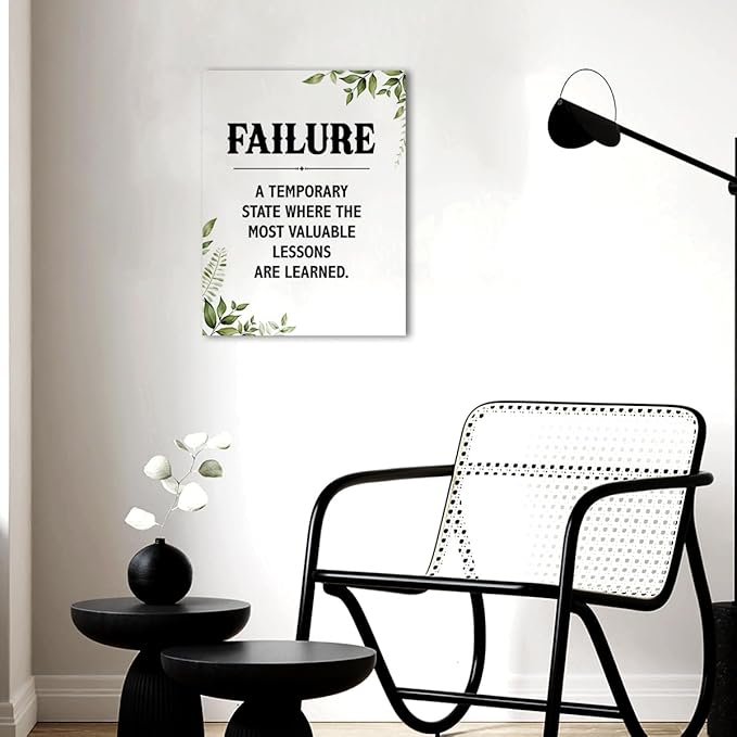 Gwisml Failure Quotes Wall Decor,Inspirational Quotes Canvas Frame Paintings For Office Home Workplace Wall Art Decor