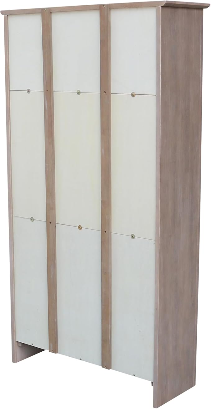 Shaker Solid Wood Bookcase, 60" High, Washed Gray Taupe