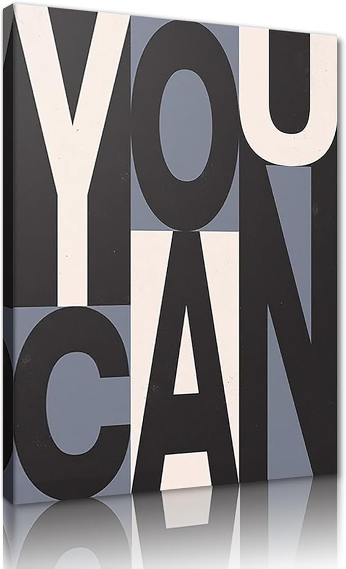 Inspirational Canvas Painting Wall Art Office Wall Decor You Can Motivational Quote Picture Art Print for School Library Classroom Study Room Decorations Framed Ready to Hang - 18x24 inches