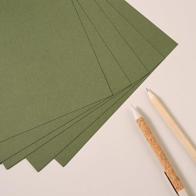 30 sheets Cardstock Paper 8 1/2 x 11 Inches for Crafts and Invitations (Olive Green)