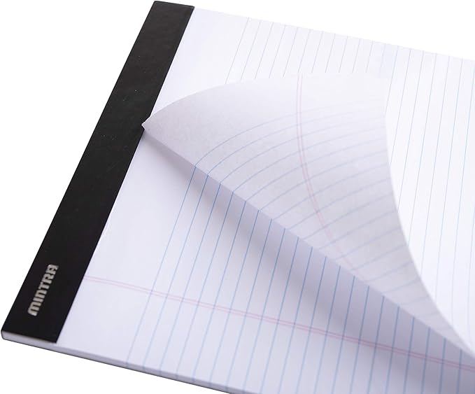 Mintra Office White Legal Pads – Ruled Notepads and Micro-Perforated Sheets, Ideal for Writing, Note-Taking & Creativity, Office, or Professional Use, Premium Pad 6 pack, 5"x8" (Narrow Ruled)