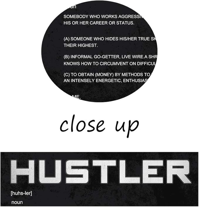 Office Inspirational Canvas Wall Art Hustler Noun Painting Motivational Entrepreneur Quotes Modern Inspiring Hustle Pictures Posters Prints Artwork Home Decor for Living Room Framed (18”Hx24”W)