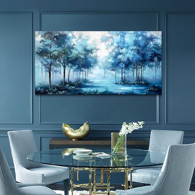 Wapluam Foggy Forest Landscape Wall Art - Large Canvas Wall Decor for Living Room, Bedroom, Office - Ready to Hang
