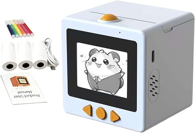 AI Voice Sticker Printer | Smart Mini Thermal Printer Box | AI Voice Control Label Sticker Maker Machine with Display | DIY Mini Photo Label Printers Smart Toy for Kids, Office & School