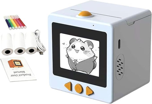AI Voice Sticker Printer | Smart Mini Thermal Printer Box | AI Voice Control Label Sticker Maker Machine with Display | DIY Mini Photo Label Printers Smart Toy for Kids, Office & School