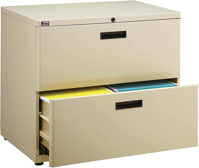 Global Industrial 30" W Lateral File Cabinet, 2 Drawer, Putty
