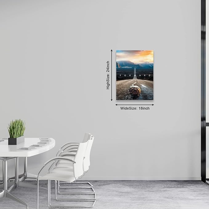 Motivational Canvas Wall Art Entrepreneur Forward Poster Print Decorations Decor for Office Living Room and Bedroom (18" W x 24" H)
