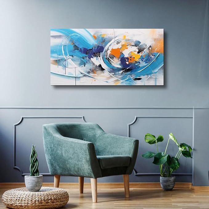 Lapremoly Abstract Canvas Wall Art For Living Room Wall Decorations For Bedroom Office Wall Decor Abstract Watercolor Wall Painting framed Wall Pictures Art Prints Contemporary Home Decor 20"X40"