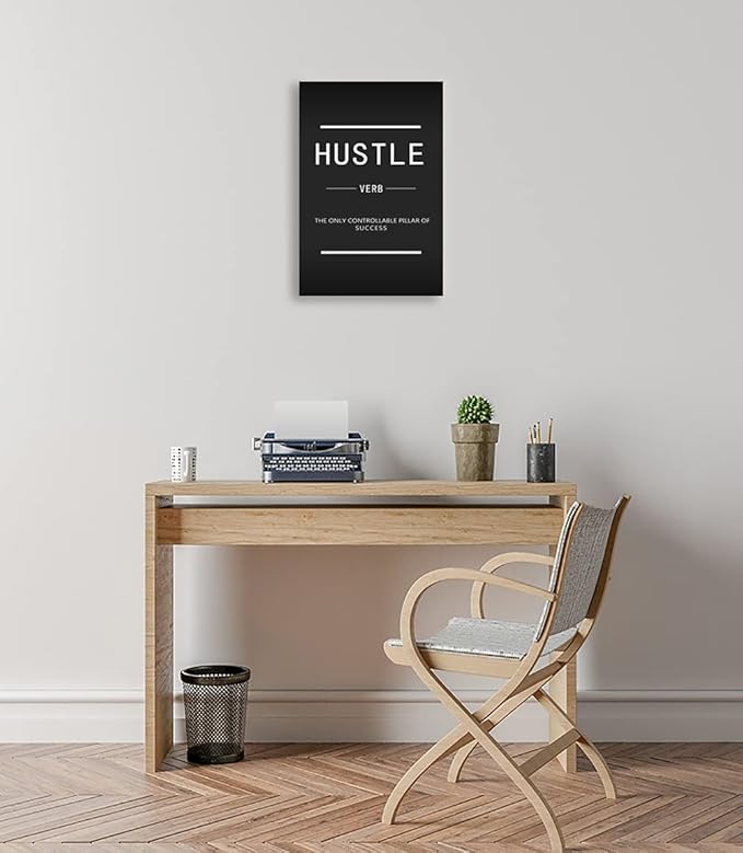 Hustle Verb Inspirational Quotes Canvas Wall Art Inspirational Posters Inspiring Quotes from Entrepreneurs Printed Works Artwork Office Home Decoration Holiday Gifts Ready to Hang[24''W x 36''H]